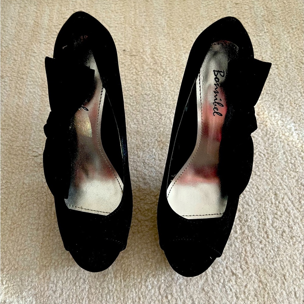 Black Bow High Heel Shoes